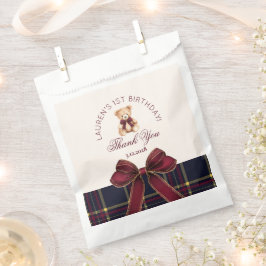 Teddy Bear Beary 1. Geburtstag Bow Kariert Vielen Geschenktütchen