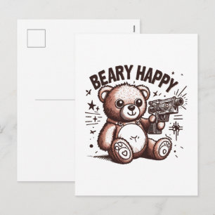 Teddy Bear Beary Happy Feiertagspostkarte