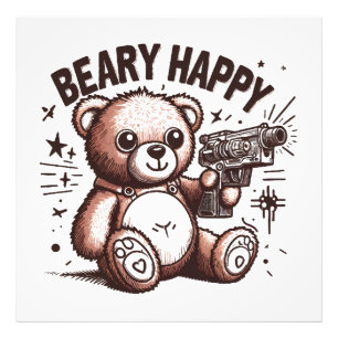 Teddy Bear Beary Happy Fotodruck