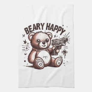 Teddy Bear Beary Happy Geschirrtuch