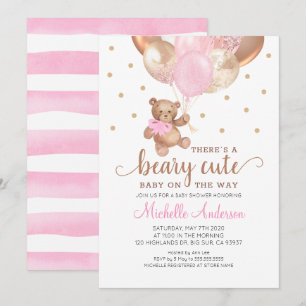 Teddy Bear Beary Niedlich Baby Shower Einladung