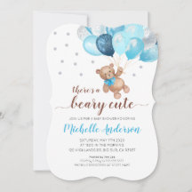 Teddy Bear Beary Niedlich Baby Shower Einladung