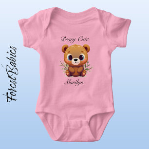 Teddy Bear Beary Niedlich Whimsical Cartoon Graphi Baby Strampler