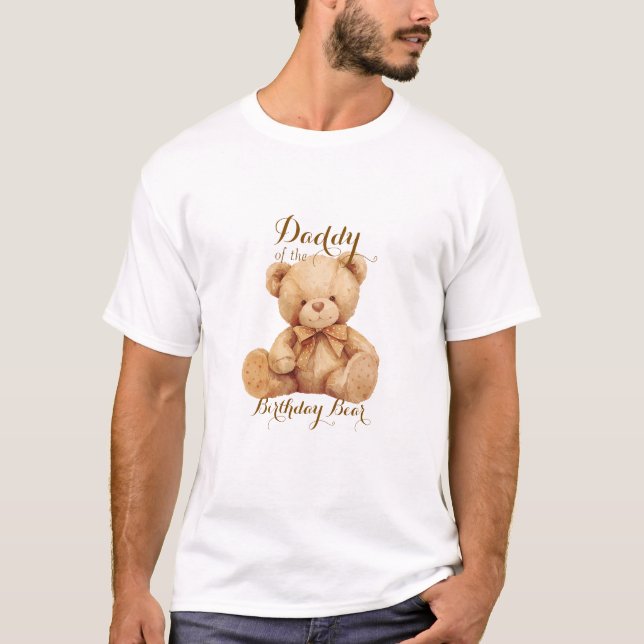 Teddy Bear Beige Balloon Geburtstag T-Shirt (Vorderseite)