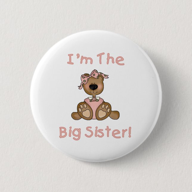 Teddy Bear Big Sister Button (Vorderseite)