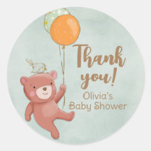 Teddy Bear, Bird and Balloons Babydusche