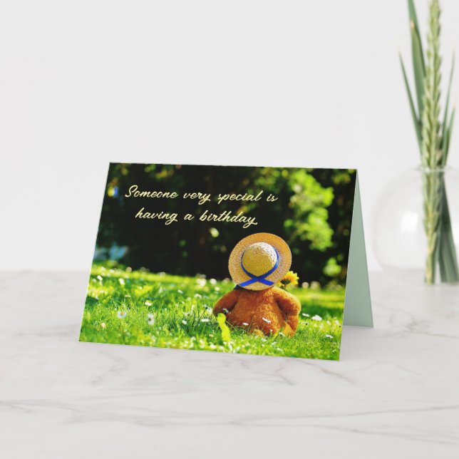 TEDDY BEAR BIRTHDAY CARD DANKESKARTE (Vorderseite)