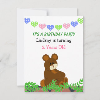 Teddy Bear Birthday Einladung