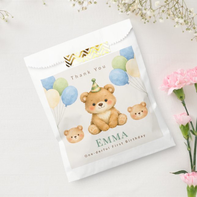 Teddy Bear Birthday Favor Bag Geschenktütchen (Versiegelt)