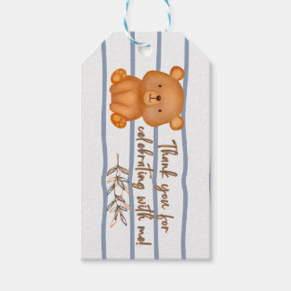 Teddy Bear Birthday Favor Tag Geschenkanhänger