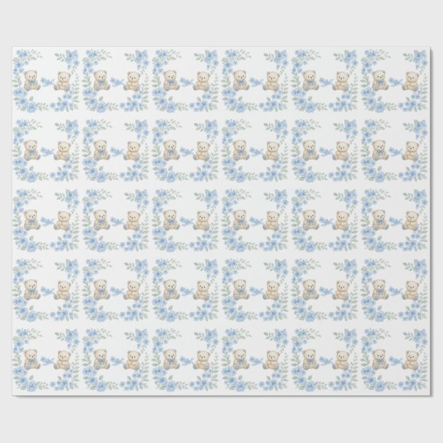 Teddy Bear Birthday Party Geschenkpapier (Flach)
