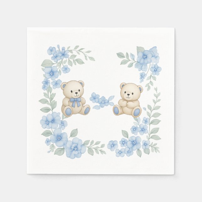 Teddy Bear Birthday Party Napkin Serviette (Vorderseite)
