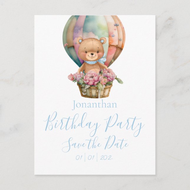 Teddy Bear Birthday Party Postkarte (Vorderseite)