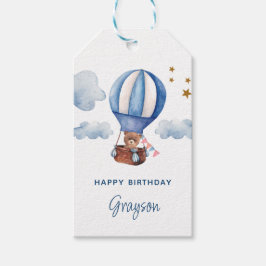 Teddy Bear Blue 1. Geburtstag Geschenkanhänger