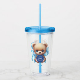 Teddy Bear Blue Baby Dusche Acryltrinkbecher