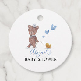 Teddy Bear Blue Baby Dusche Geschenkanhänger
