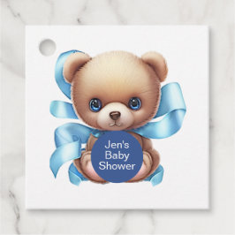 Teddy Bear Blue Baby Dusche Geschenkanhänger