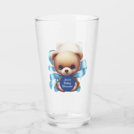 Teddy Bear Blue Baby Dusche Glas