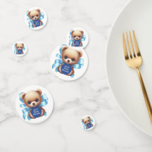 Teddy Bear Blue Baby Dusche