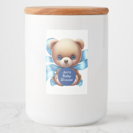 Teddy Bear Blue Baby Dusche Lebensmitteletikett