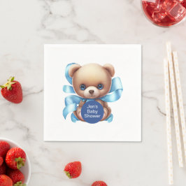 Teddy Bear Blue Baby Dusche Serviette