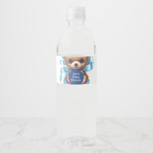 Teddy Bear Blue Baby Dusche Wasserflaschenetikett