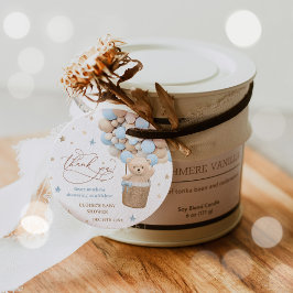 Teddy Bear Blue Ballon Bearly Wait Baby Dusche Geschenkanhänger