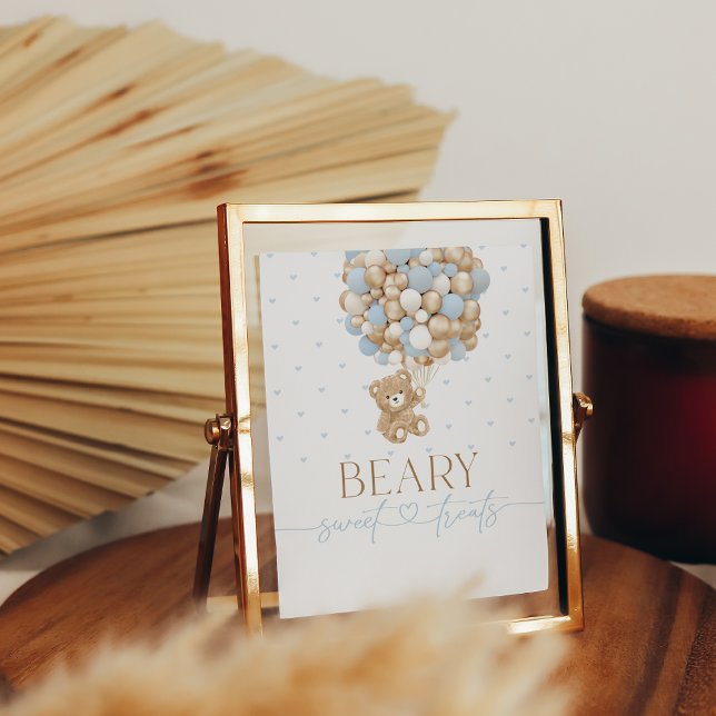 Teddy Bear Blue Balloon Baby Boy Dusche Poster (Von Creator hochgeladen)