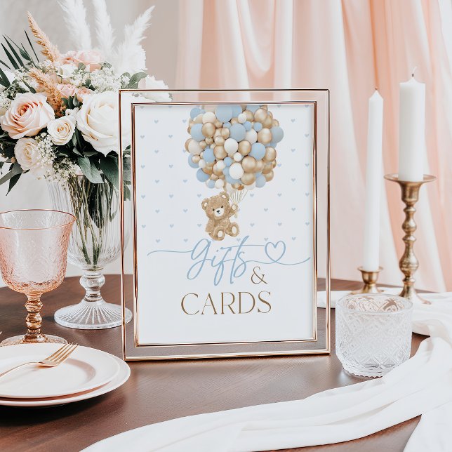 Teddy Bear Blue Balloon Baby Boy Showgeschenk Poster (Von Creator hochgeladen)