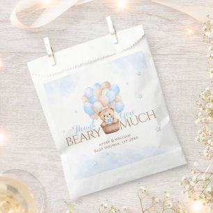 Teddy Bear Blue Balloon Babydusche Geschenktütchen