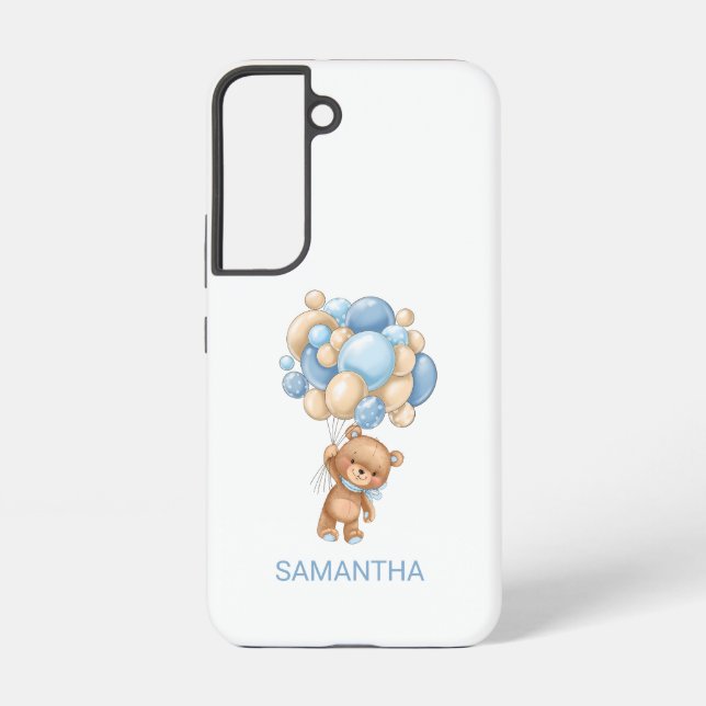Teddy Bear BLUE Balloon Samsung Galaxy Case Hülle (Rückseite)