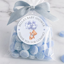 Teddy Bear Blue Balloon Wassercolor Babydusche