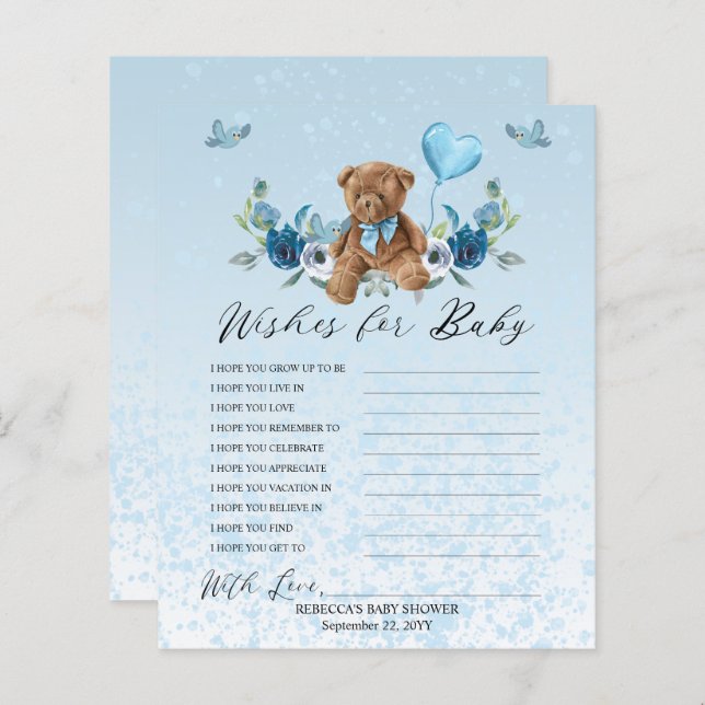 Teddy Bear Blue Balloon will Baby Game (Vorne/Hinten)