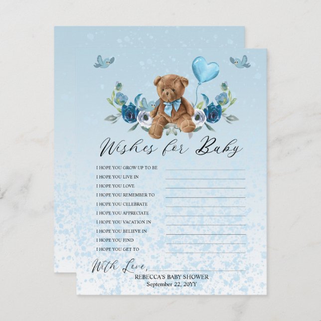 Teddy Bear Blue Balloon will Baby Game (Vorne/Hinten)