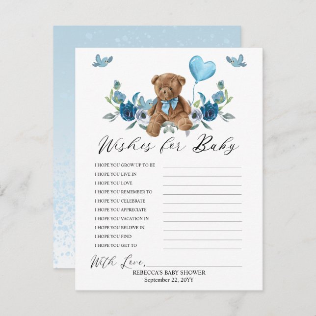 Teddy Bear Blue Balloon will Baby Game (Vorne/Hinten)