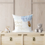 Teddy Bear Blue Balloons Baby Boy Birth Stats Kissen<br><div class="desc">Niedliche Teddybärenblasen gestalten sich. Entwickelt von Thisisnotme©</div>