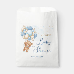 Teddy Bear Blue Balloons Babydusche Gefallen Beute Geschenktütchen