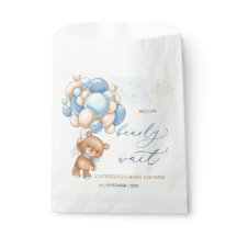 Teddy Bear Blue Balloons Babydusche Gefallen Beute