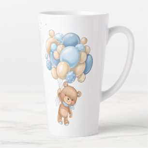 Teddy Bear Blue Balloons Babydusche Milchtasse