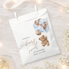 Teddy Bear, Blue Balloons, erster Geburtstag Geschenktütchen