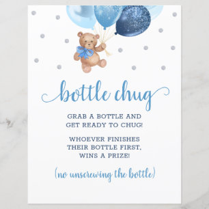 Teddy Bear Blue Balloons Flasche Chug Spiel