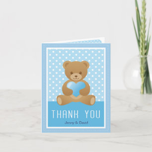 Teddy bear blue Dankeschön Karte
