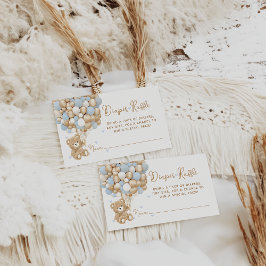 Teddy Bear Blue Heart & Balloon Baby Boy Show Begleitkarte