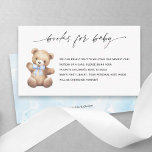 Teddy Bear Blue Ribbon Books for Baby Boy Begleitkarte<br><div class="desc">Entdecken Sie den Charme des PixiaDesigns Teddy Bären mit Blue Ribon Books for Baby Boy Shower! Diese Babydusche Windelwindeln zeigen eine liebliche Aquarellbild eines knuddeligen Teddybären, der mit einem blauen Band geschmückt ist. Sie sind mit 3, 5 x 2 Zoll bezaubernd und praktisch zugleich, ideal für Einladungen oder das Ausrichten...</div>