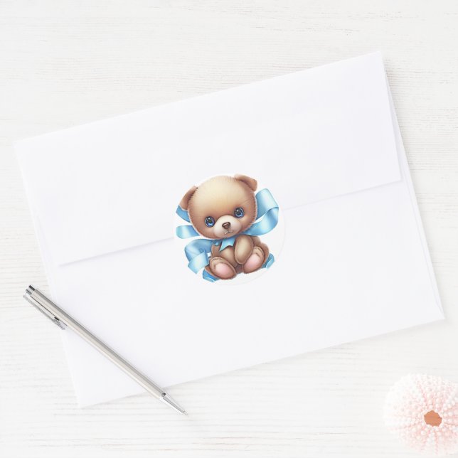 Teddy Bear Blue Umschlag Aufkleber Stickers (Umschlag)