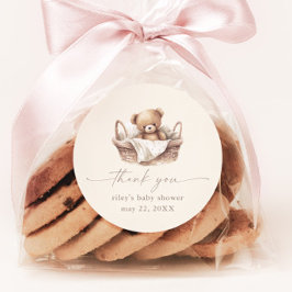 Teddy Bear Boho Baby Dusche Vielen Dank für Ihre U Runder Aufkleber