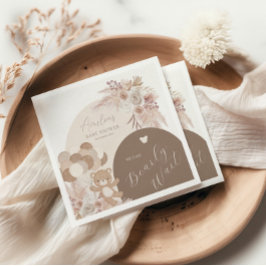 Teddy Bear Boho Bearly Wait Baby Dusche Serviette