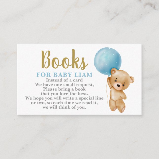 Teddy Bear Books for Baby Request Card Begleitkarte (Vorderseite)