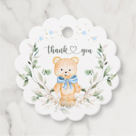 Teddy Bear Boy Baby Dusche Vielen Dank für die Tag Geschenkanhänger