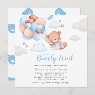 Teddy Bear Boy Baby Shower Einladung